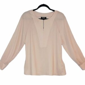 NWT DKNY Polyester Keyhole Blush Blouse size S